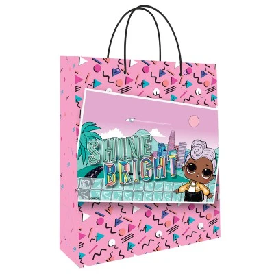 LOL. Пакет подарочный малый (розовый паттерн с картинкой), 180*227*100 мм LOL. Пакет подарочный малый (розовый паттерн с картинкой), 180*227*100 мм
