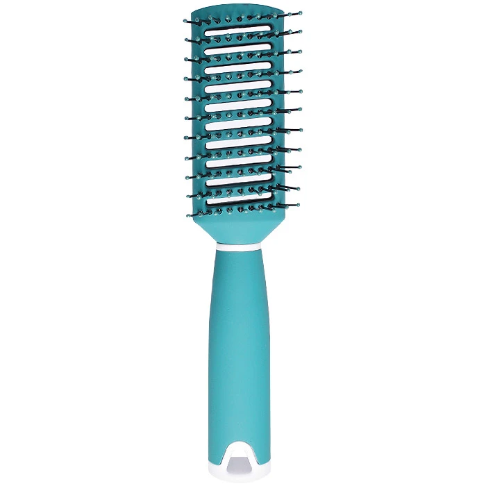 Расческа массажная прямоугольная пластиковая бирюзовая Расческа массажная прямоугольная пластиковая бирюзовая