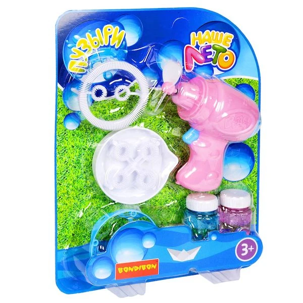 Пистолет Bondibon "Наше Лето" с мыльными пузырями 2х50 мл, CRD