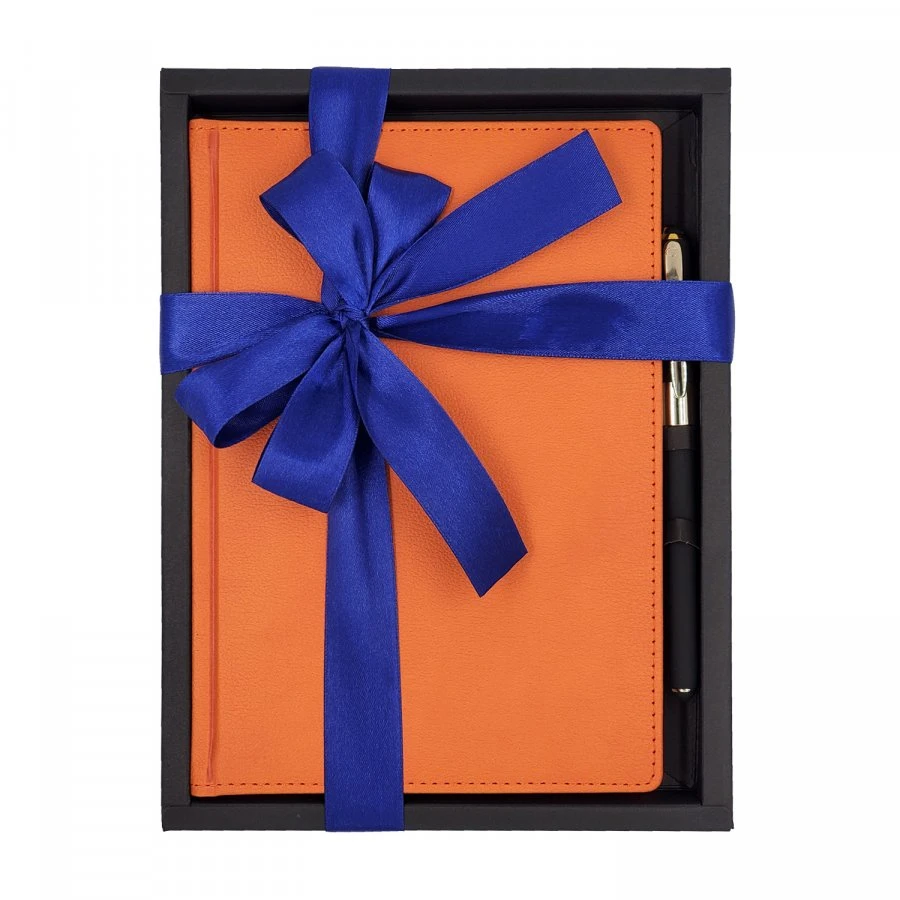 НАБОР ПОДАРОЧНЫЙ А5 "LEADER" (ОРАНЖЕВЫЙ ЕЖЕДНЕВНИК И РУЧКА)