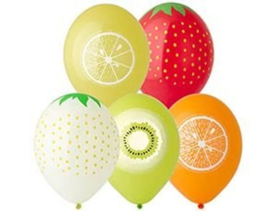 Шар с рисунком шелкогр. 14" Фрукты, в ассортименте Шар с рисунком шелкогр. 14" Фрукты, в ассортименте
