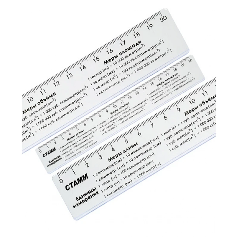 Линейка 20см Стамм со справочным материалом "Единицы измерения",