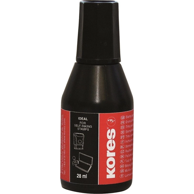 Краска штемпельная KORES черная '71334 штр. 9023800710369, 9023800713346, Краска штемпельная KORES черная '71334 штр. 9023800710369, 9023800713346,