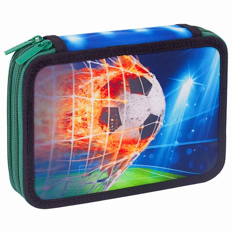 Пенал BRAUBERG, 2 отделения, полиэстер, 21х14 см, "Fire football", Пенал BRAUBERG, 2 отделения, полиэстер, 21х14 см, "Fire football",