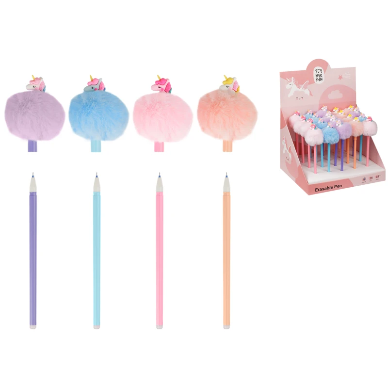 Ручка гелевая стираемая MESHU "Fluffy Unicorn" синяя, 0,5мм, корпус