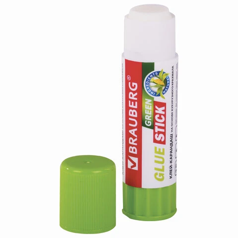 Клей-карандаш на натуральной основе BRAUBERG GREEN, 15 г, 270437 Клей-карандаш на натуральной основе BRAUBERG GREEN, 15 г, 270437