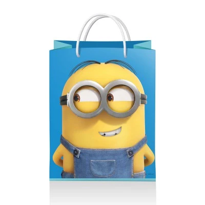 Minions 2. Пакет подарочный большой (голубой), 220*310*100 мм (3D дизайн)
