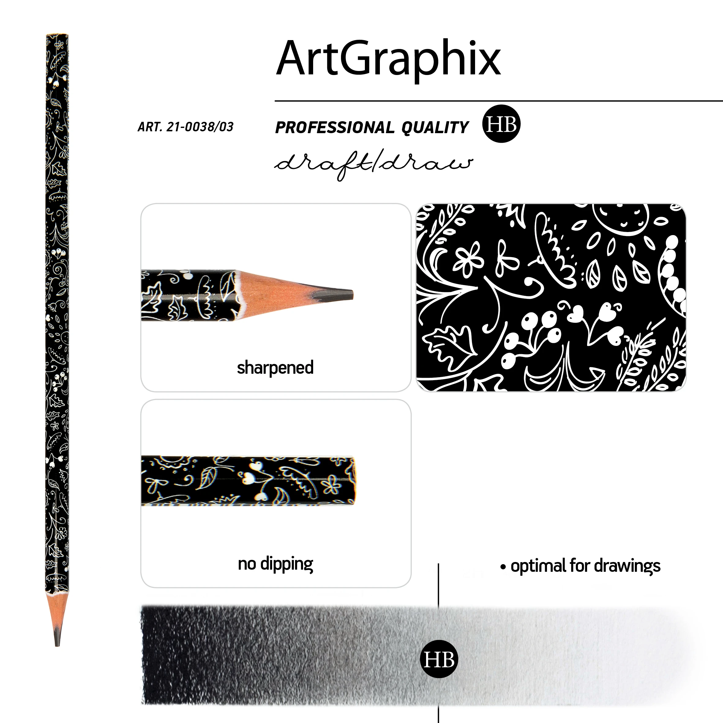 КАРАНДАШ ЧЕРНОГРАФИТОВЫЙ "ArtGraphix. Ягодки-малинки" НВ (пластиковый КАРАНДАШ ЧЕРНОГРАФИТОВЫЙ "ArtGraphix. Ягодки-малинки" НВ (пластиковый