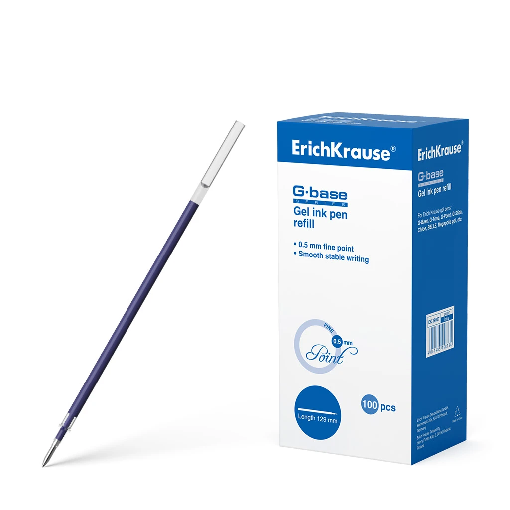 Стержень гелевый 0.5 Erich Krause Standard, 129 мм, цвет чернил синий (инд.