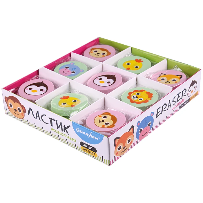 Ластик "Darvish" цветной "Животные" Ластик "Darvish" цветной "Животные"