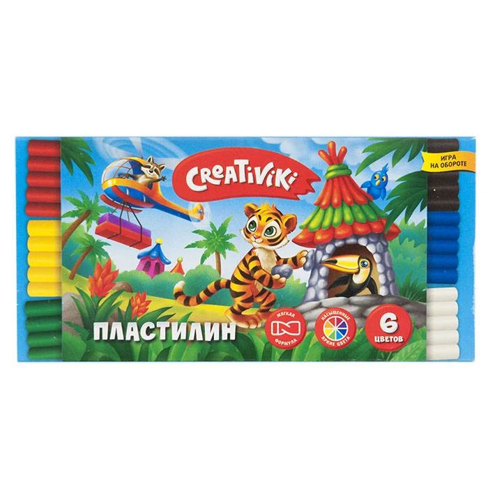 Пластилин CREATIVIKI 6 цв. ПЛ06КР Пластилин CREATIVIKI 6 цв. ПЛ06КР