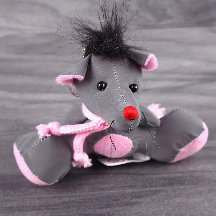 Светоотражающий брелок-игрушка мышка