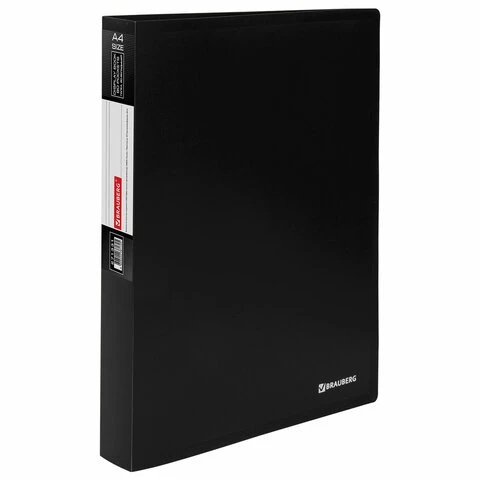 Папка 80 вкладышей BRAUBERG "Office", черная, 0,8 мм, 271331 Папка 80 вкладышей BRAUBERG "Office", черная, 0,8 мм, 271331