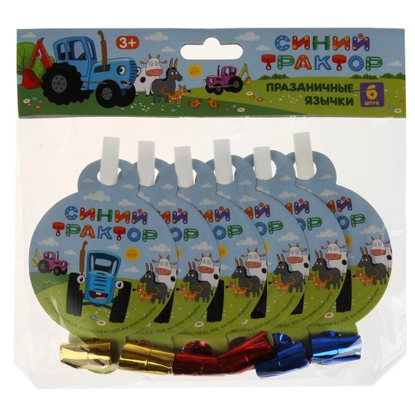 Язычки дудочки 6 шт Синий ТРАКТОР Товары для праздника Язычки дудочки 6 шт Синий ТРАКТОР Товары для праздника