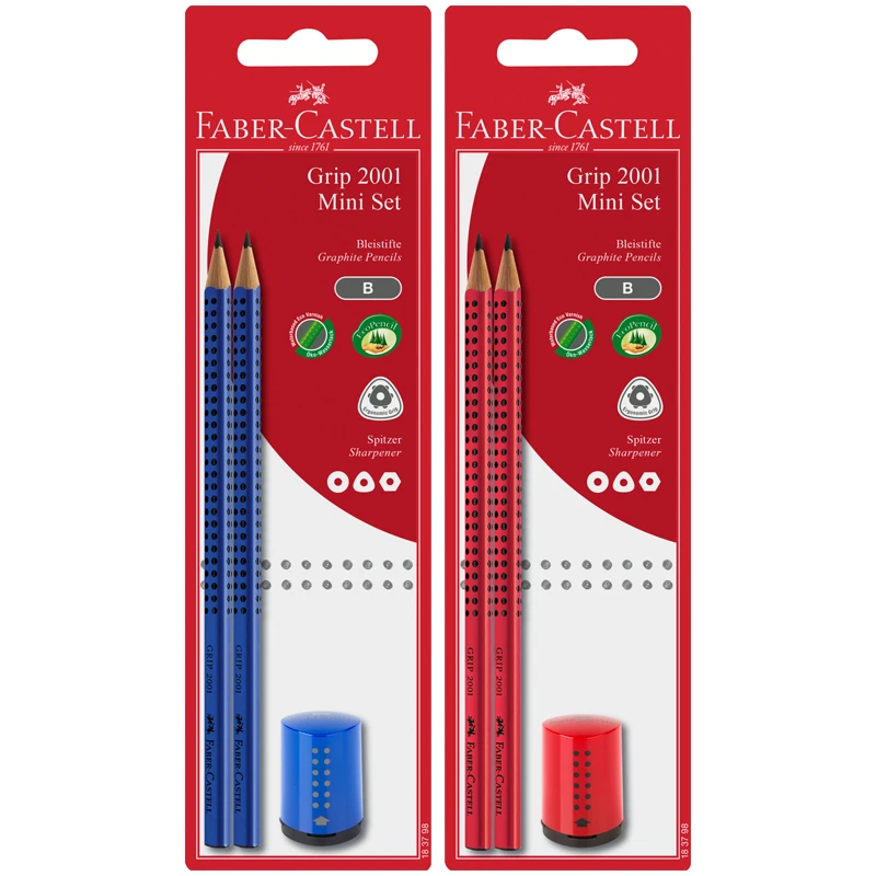 Набор карандашей ч/г Faber-Castell "Grip 2001", 2шт.+точилка, Набор карандашей ч/г Faber-Castell "Grip 2001", 2шт.+точилка,
