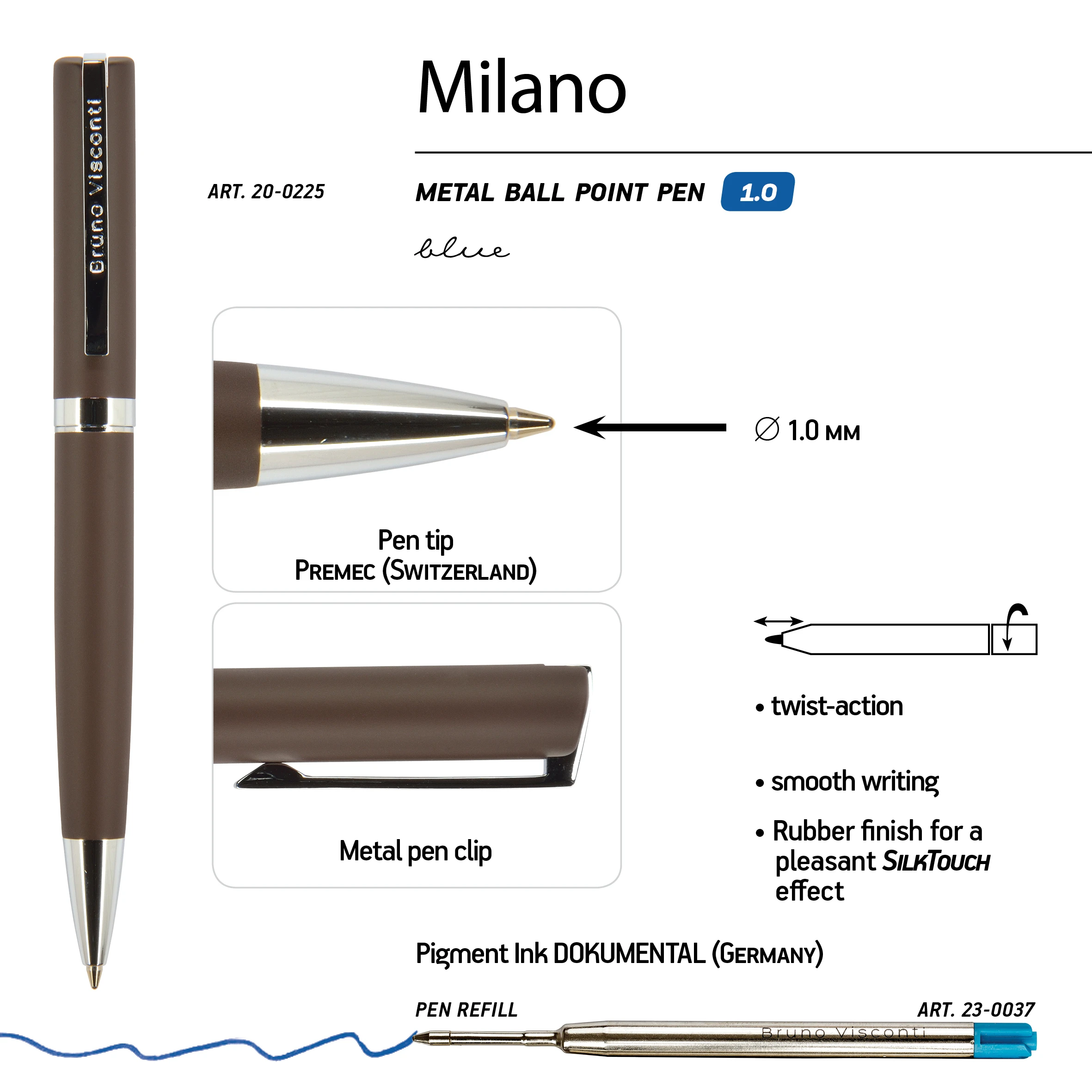РУЧКА "MILANO" ШАРИКОВАЯ АВТОМАТИЧЕСКАЯ, КОРИЧНЕВЫЙ МЕТАЛЛИЧЕСКИЙ РУЧКА "MILANO" ШАРИКОВАЯ АВТОМАТИЧЕСКАЯ, КОРИЧНЕВЫЙ МЕТАЛЛИЧЕСКИЙ