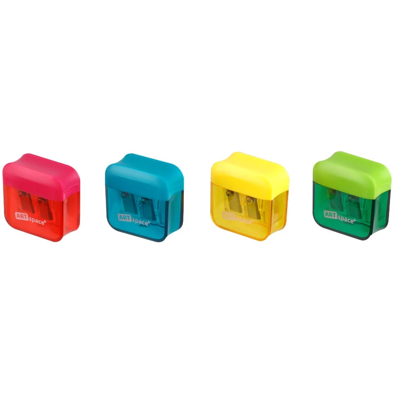 Точилка пластиковая ArtSpace "Click", 2 отверстия, с контейнером, Точилка пластиковая ArtSpace "Click", 2 отверстия, с контейнером,