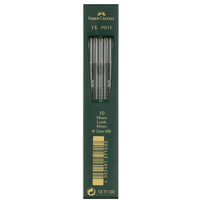 Грифели для цанговых карандашей Faber-Castell "TK 9071", 10шт., 2,0мм, Грифели для цанговых карандашей Faber-Castell "TK 9071", 10шт., 2,0мм,