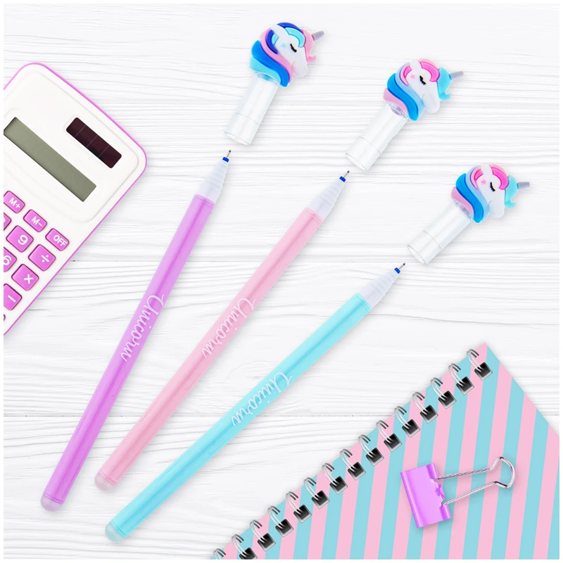 Ручка гелевая стираемая MESHU "Unicorn" синяя, 0,5мм, корпус ассорти