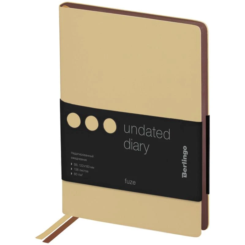Ежедневник недатированный, B6, 136л., кожзам, Berlingo "Fuze", цветной Ежедневник недатированный, B6, 136л., кожзам, Berlingo "Fuze", цветной