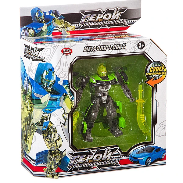 Трансформер мет. машина-робот, Герой перевоплощения Play Smart, ВОХ 32,5х12х5