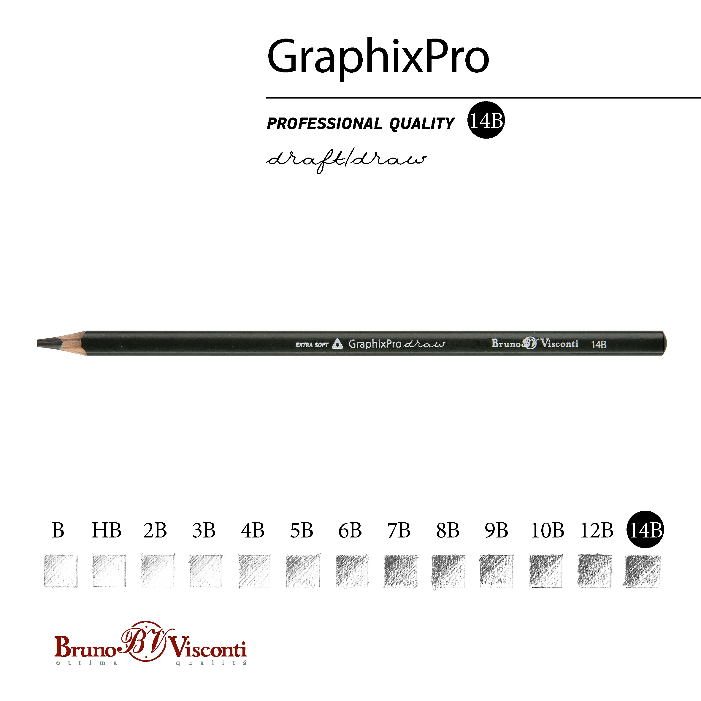 КАРАНДАШ ЧЕРНОГРАФИТОВЫЙ "GraphixPro" 14В КАРАНДАШ ЧЕРНОГРАФИТОВЫЙ "GraphixPro" 14В