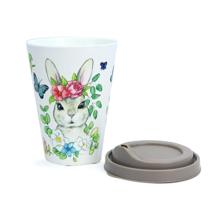 Стакан пластиковый c крышкой "Кроль-Вилль". Цветочная Зая, 420мл