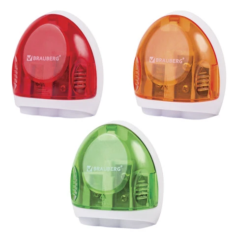 Точилка BRAUBERG "Tern" с контейнером, пластиковая, овальная, 3