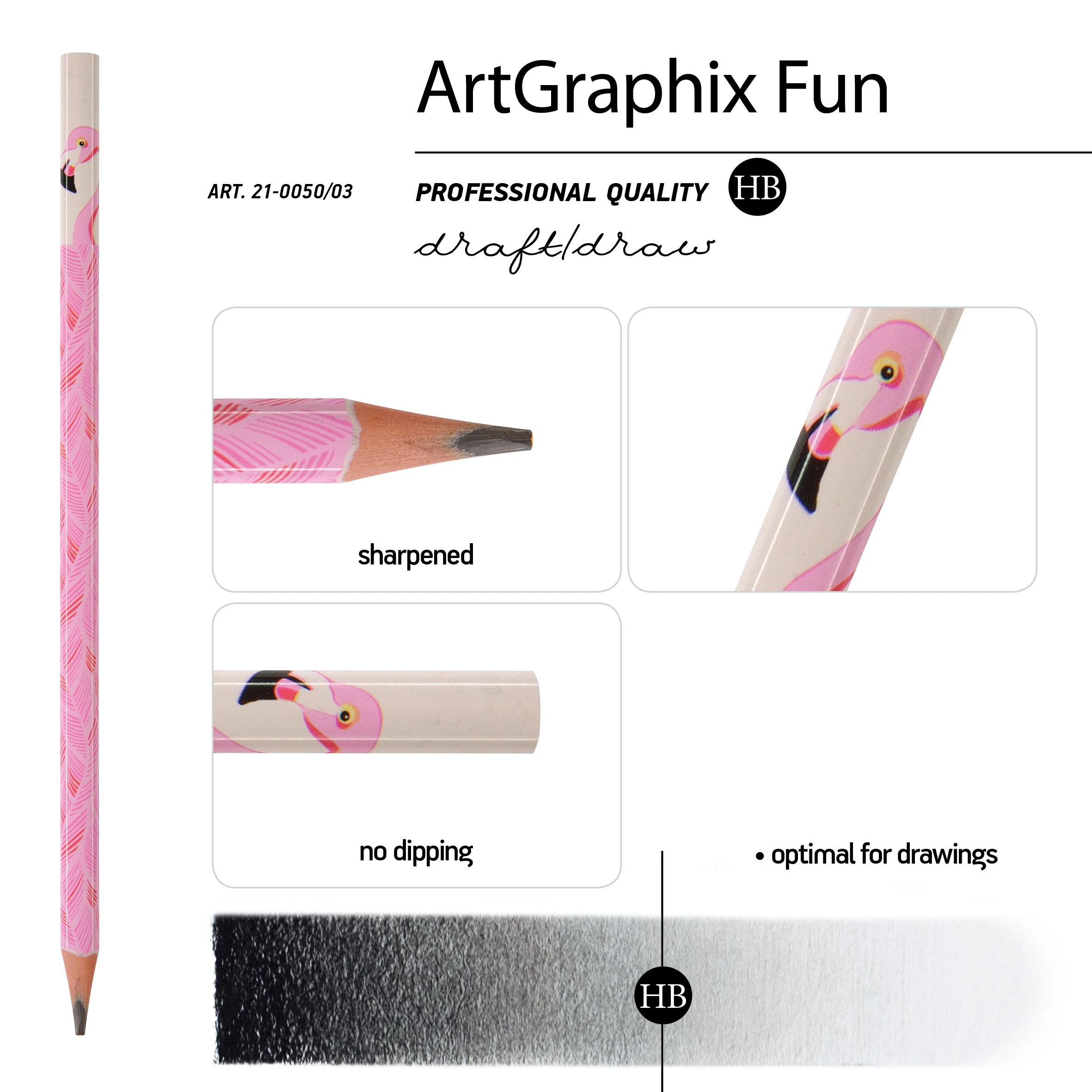 КАРАНДАШ ЧЕРНОГРАФИТОВЫЙ "ArtGraphix. Fun. Фламинго" НВ (пластиковый КАРАНДАШ ЧЕРНОГРАФИТОВЫЙ "ArtGraphix. Fun. Фламинго" НВ (пластиковый