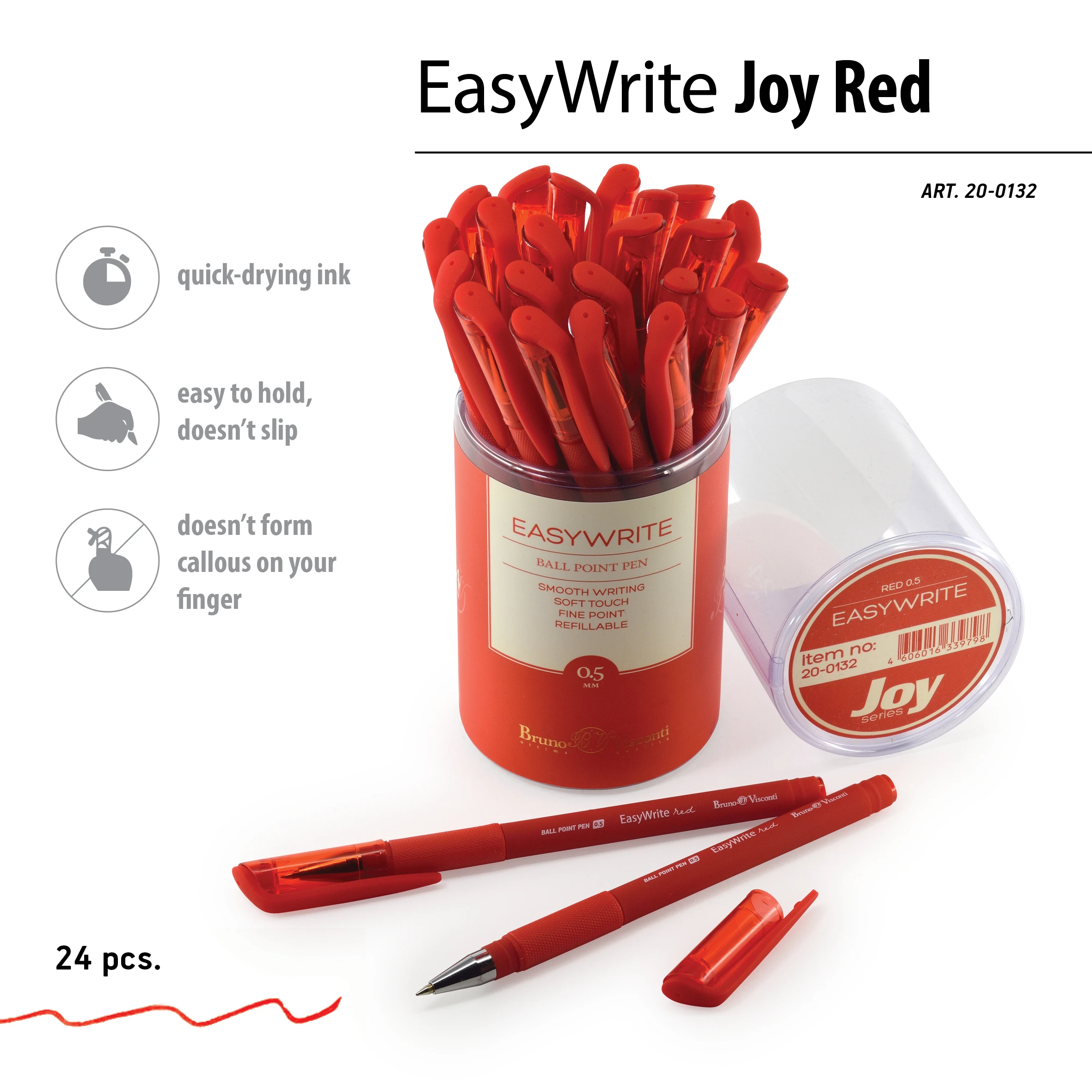 РУЧКА "EasyWrite.Red" ШАРИКОВАЯ 0.5 ММ, КРАСНАЯ РУЧКА "EasyWrite.Red" ШАРИКОВАЯ 0.5 ММ, КРАСНАЯ