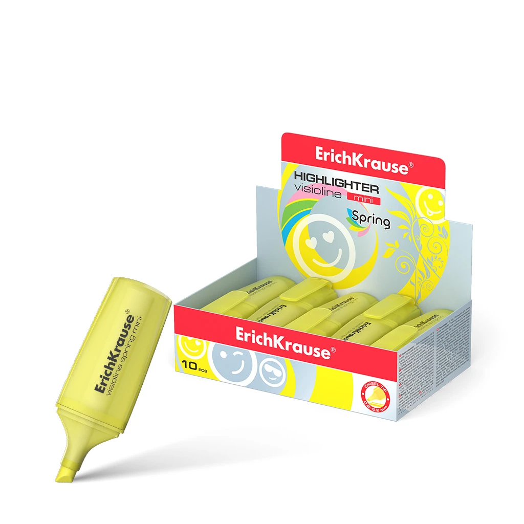 Текстмаркер ErichKrause® Visioline Mini Spring, цвет чернил желтый (в Текстмаркер ErichKrause® Visioline Mini Spring, цвет чернил желтый (в