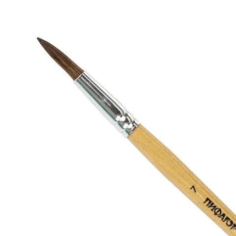 Кисть ПИФАГОР, из ворса пони, круглая, № 7, 200836 Кисть ПИФАГОР, из ворса пони, круглая, № 7, 200836