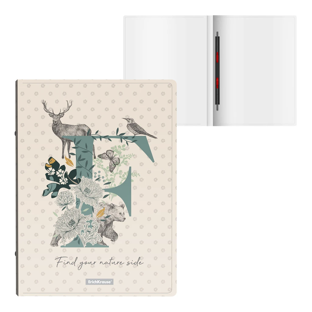 Папка-скоросшиватель пластиковая с пружинным механизмом ErichKrause® Natural