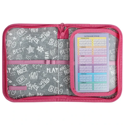 Пенал ПИФАГОР, 1 отделение, 1 откидная планка, полиэстер, 19х13 см, "Panda