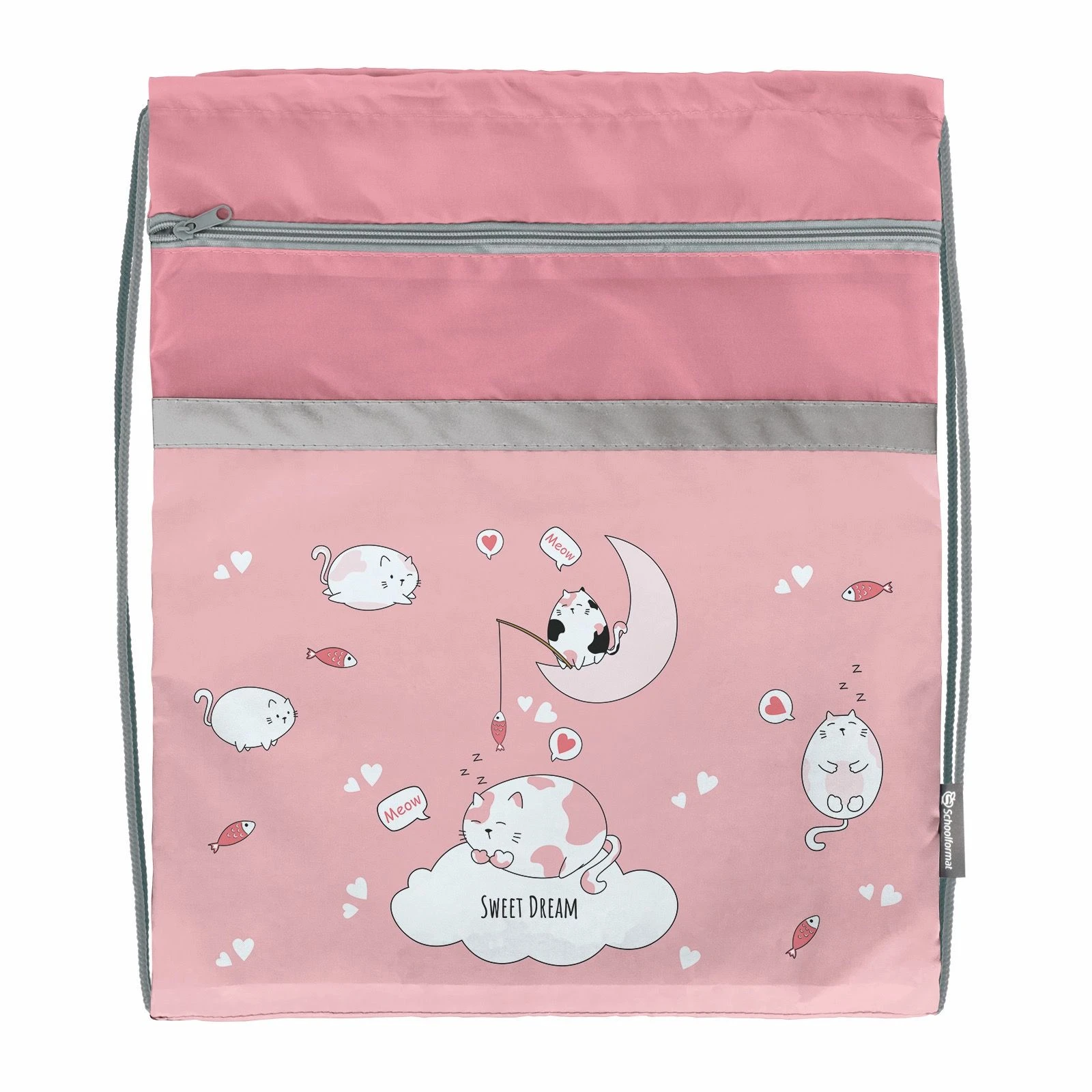 Мешок для обуви Schoolformat CATS IN CLOUDS 49х41 см для девочек большой с