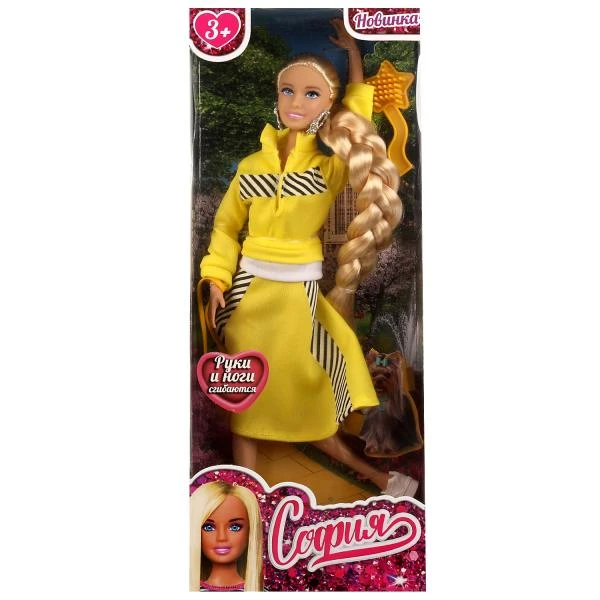 Кукла 29 см София, руки и ноги сгиб, длинная коса, акс, коробка. КАРАПУЗ