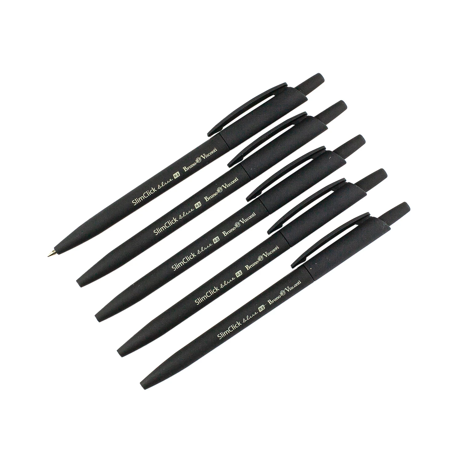 НАБОР ИЗ 5-ТИ РУЧЕК "SlimClick.BLACK" ШАРИКОВЫХ АВТОМАТИЧЕСКИХ 0.5 ММ,