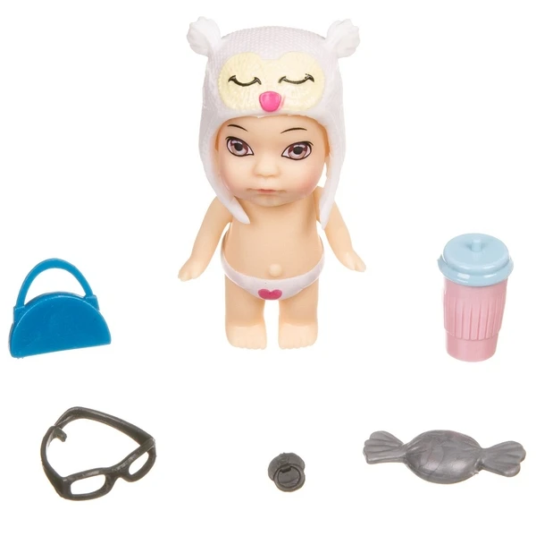 Набор игровой Bondibon куколка OLY в шапочке-ушанке с животным и аксессуарами в