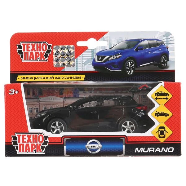 Машина металл NISSAN murano 12 см, двери, багаж., инерция, черн., Технопарк