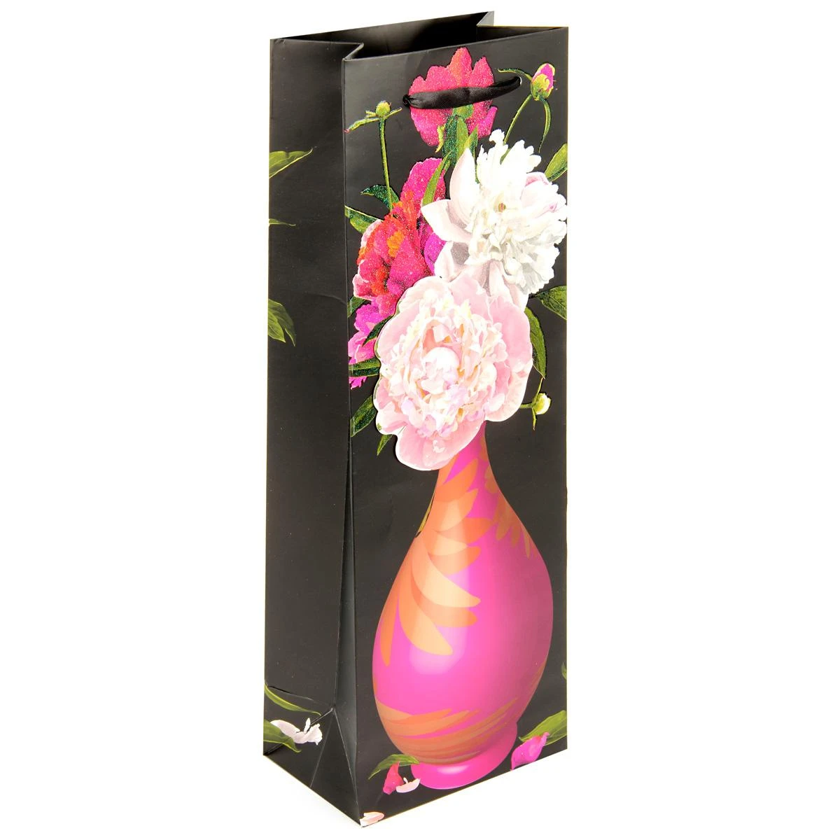 Подарочный пакет с блестками и аппликацией 12.8*36*8.4 см. 36100