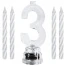 Цифра-подсвечник "3" светодиодная, ЗОЛОТАЯ СКАЗКА, в наборе 4 свечи 6