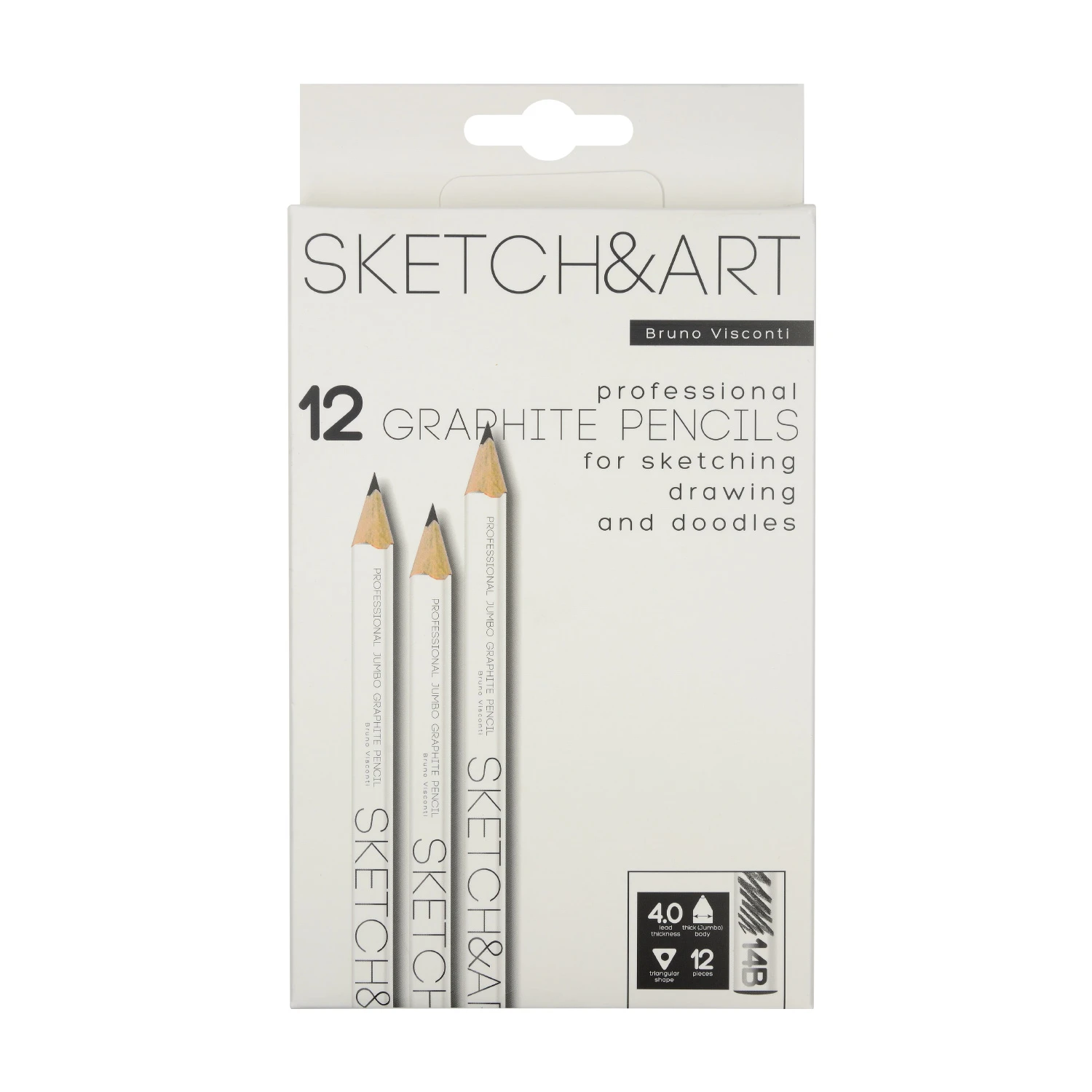 КАРАНДАШ ЧЕРНОГРАФИТОВЫЙ "Sketch&Art. Jumbo" 14В, 4 MM КАРАНДАШ ЧЕРНОГРАФИТОВЫЙ "Sketch&Art. Jumbo" 14В, 4 MM