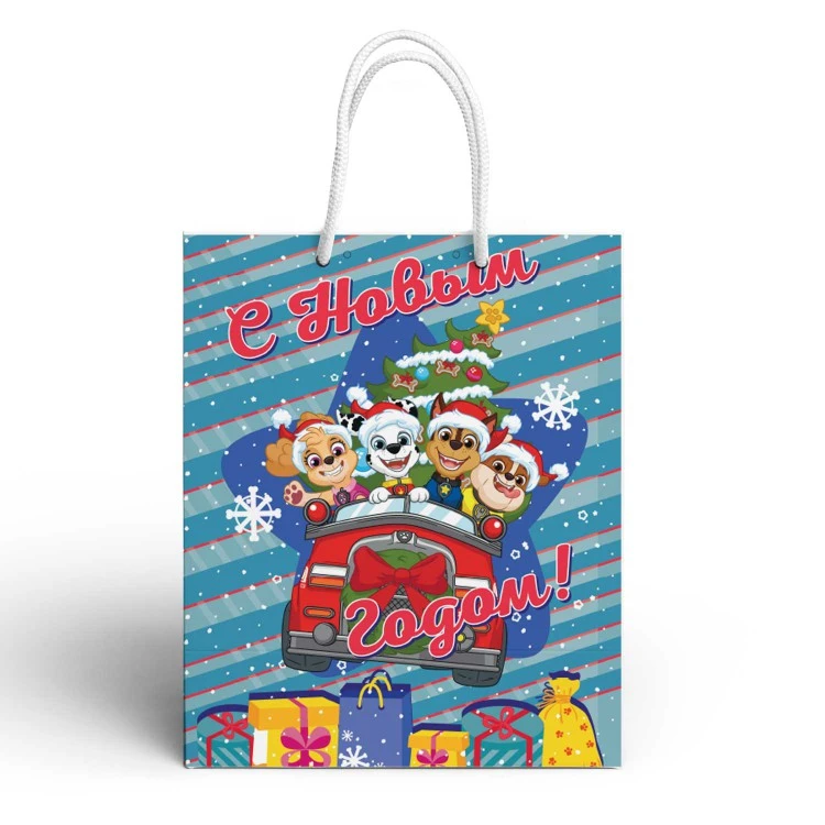 Щенячий патруль. Пакет подарочный большой «С Новым годом!», 335*406*155 мм