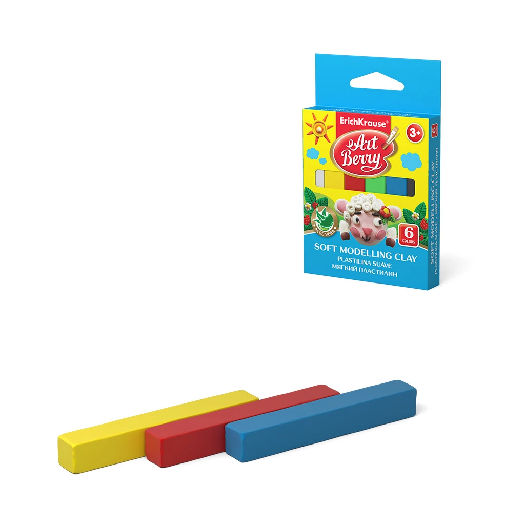 Мягкий пластилин ArtBerry с Алоэ Вера 6 цветов, 90г. (картон с европодвесом) Мягкий пластилин ArtBerry с Алоэ Вера 6 цветов, 90г. (картон с европодвесом)