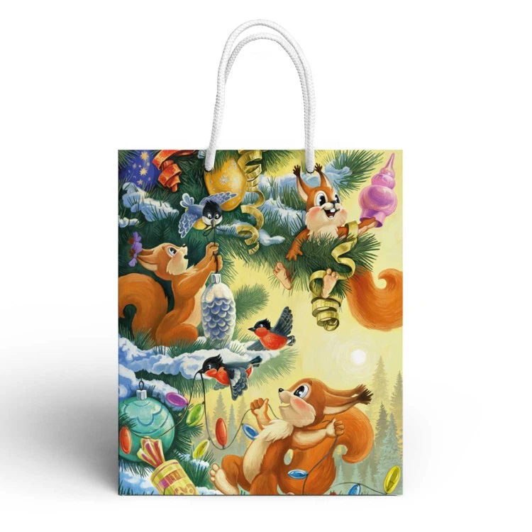 Пакет подарочный "Белочка" 335*406*155 мм