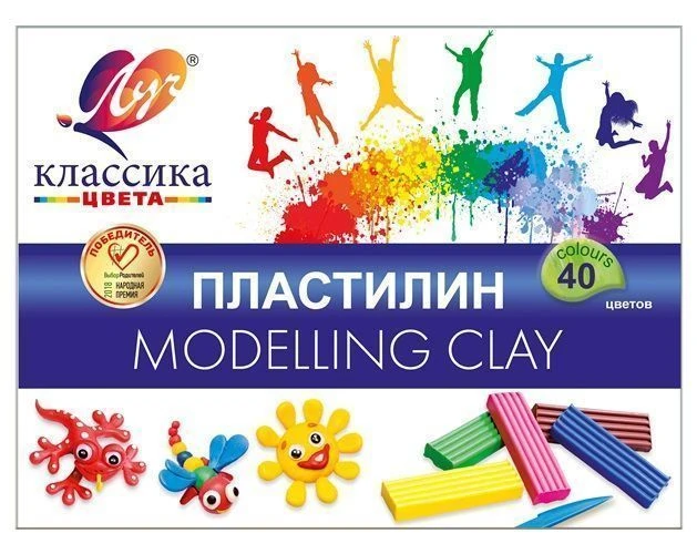 Пластилин КЛАССИКА 40 цв. 800 г со стеком Пластилин КЛАССИКА 40 цв. 800 г со стеком