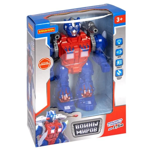 Робот ВОИНЫ МИРОВ, BONDIBOT, свет, звук, движение, стрельба, Bondibon, арт.