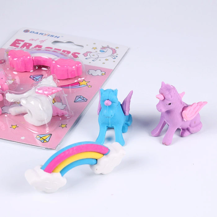 Набор ластиков "Darvish" 3шт/уп Единорожка ассорти Набор ластиков "Darvish" 3шт/уп Единорожка ассорти