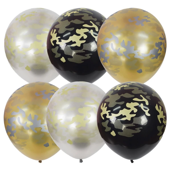 12"/30см BLACK&GOLD&SILVER 5 ст. рис Милитари 25шт 12"/30см BLACK&GOLD&SILVER 5 ст. рис Милитари 25шт
