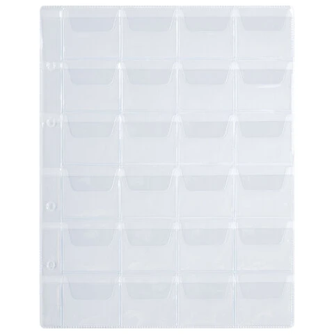 Листы-вкладыши для альбома "OPTIMA" на 24 монеты d до 38 мм, КОМПЛЕКТ